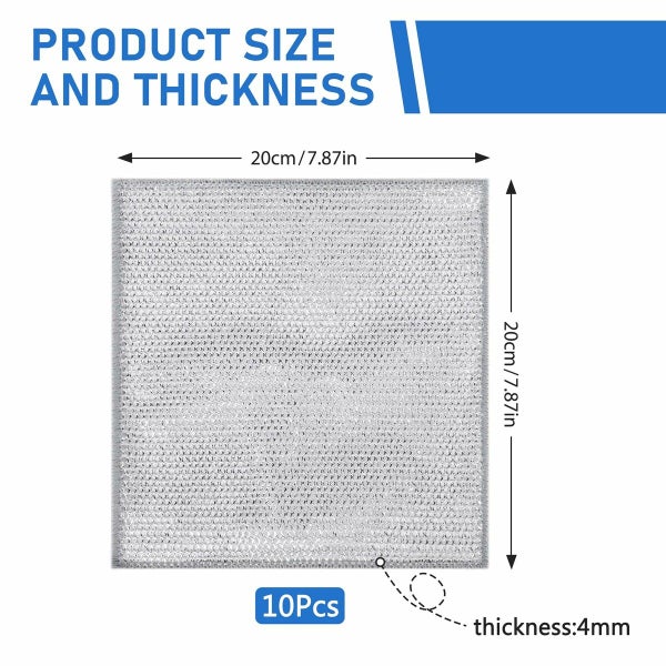 20pcs Set Non-Scratch Steel Wool Dishcloth Kitchen Scrubbers Cleaning Pad Carousel 8