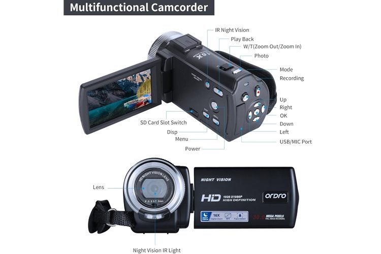 ORDRO HDR-V12 1080P Video Camera Camcorder Carousel 5