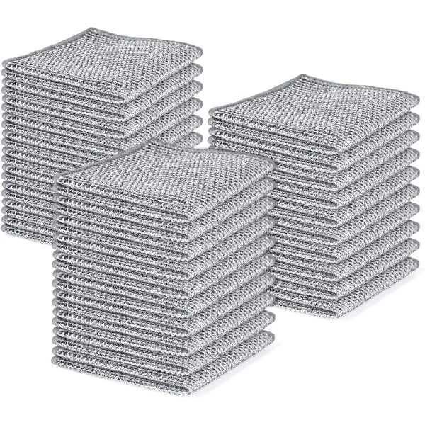 30pcs Set Non-Scratch Steel Wool Dishcloth Kitchen Scrubbers Cleaning Pad Carousel 1