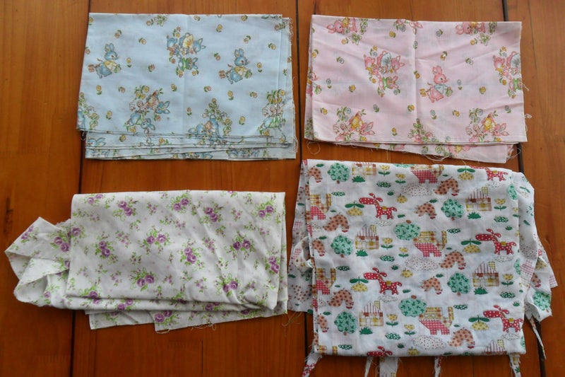 4 Assorted Pieces of Fabric Remnants Carousel 1