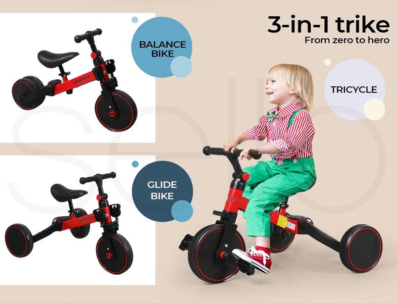 Bopeep Kids Tricycle Toddler Balance Bike 3 in1 Ride on Toys Toddler Push Trike62863864594179112