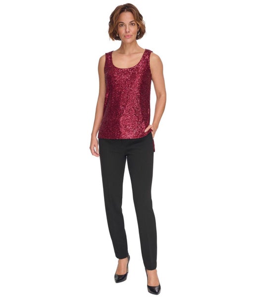DKNY Womens Sequin Tank Top Carousel 1