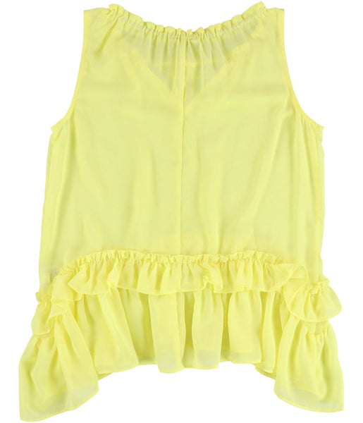bar III Womens Ruffled Knit Blouse, NWT Carousel 2