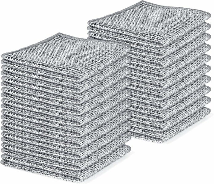 20pcs Set Non-Scratch Steel Wool Dishcloth Kitchen Scrubbers Cleaning Pad Carousel 1