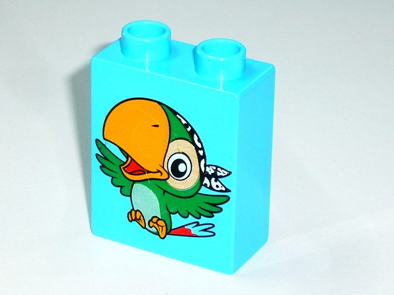 ®™DUPLO - Medium Azure Brick with Bird Skully the Parrot Pattern ~Retired 2013~ Carousel 2