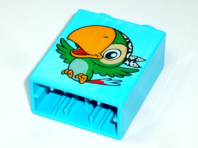 ®™DUPLO - Medium Azure Brick with Bird Skully the Parrot Pattern ~Retired 2013~ Carousel 3
