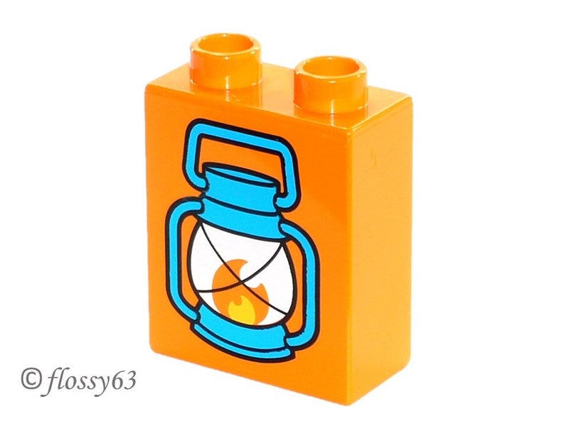 ®™DUPLO - Brick 1 x 2 x 2 with Blue Lantern with Flame Pattern ~Retired 2016~ Carousel 1