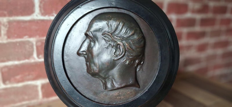 Cast Bronze Relief Medallion of Phillip Parker King by Thomas Woolner 1854629385854210571118