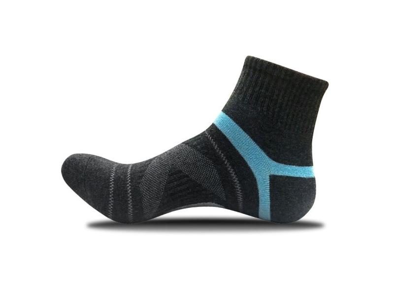 Men's Compression Socks Merino Wool Cotton Black Brown Ankle Socks Carousel 1