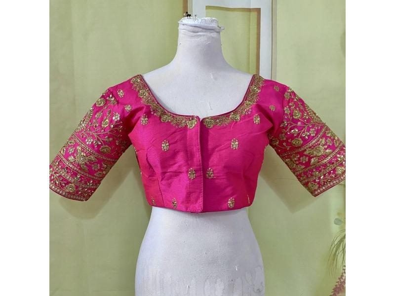 Indian Women's Traditional Clothing Tops - Saree Blouses Short Sleeve Crop Top Carousel 1