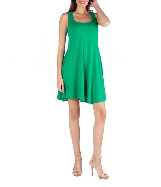 24seven Womens Solid Skater Dress Carousel 1