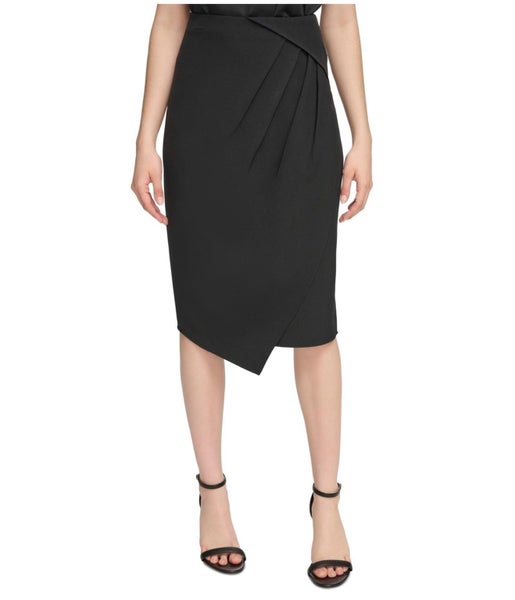 Calvin Klein Womens Angled Hem Midi Skirt Carousel 1