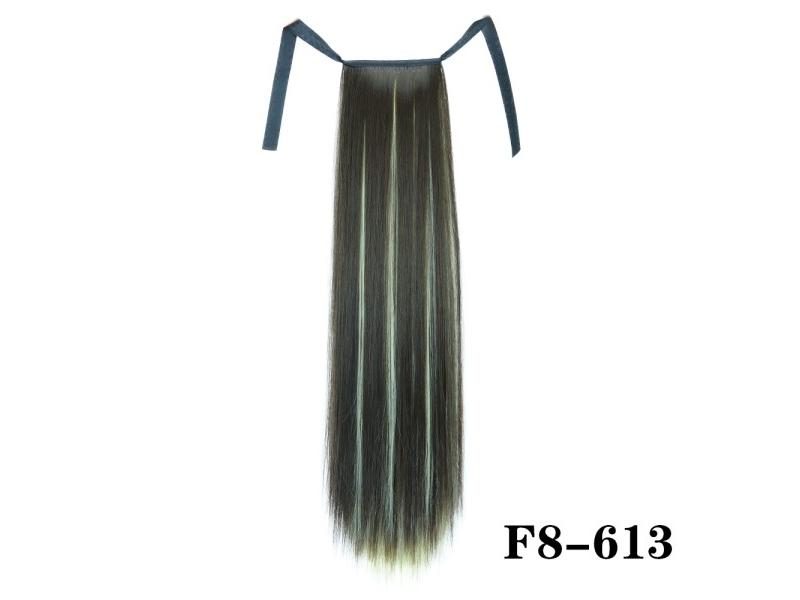 MyDiva 22" Long Straight Synthetic Hairpiece Ponytail Hair Extensions Chip In Carousel 1