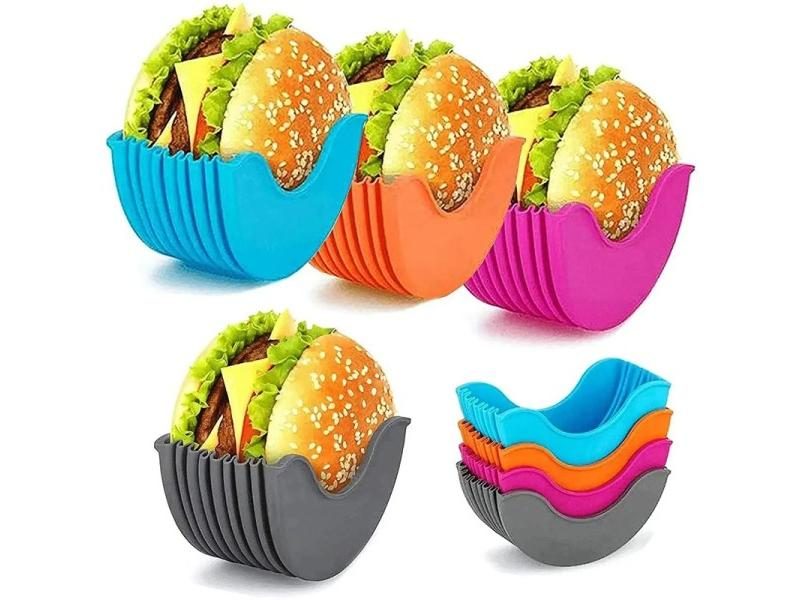 Reusable Burger Rack Useful Gadgets Silicone Frame Burger Tool Holder Shelf Carousel 2