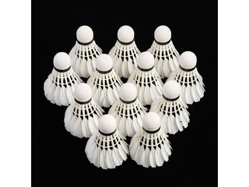 12pcs Pro Goose Feather Birdies Badminton Shuttlecocks Game Training High Speed Carousel 1