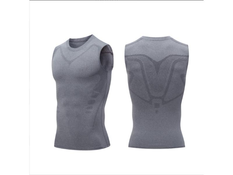 Men's Tanktops Sleeveless Shirts Running Gym Clothing Slim Compression Ropa Carousel 1