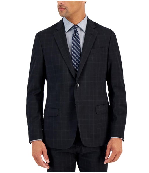 Armani Mens Windowpane Two Button Blazer Jacket Carousel 1