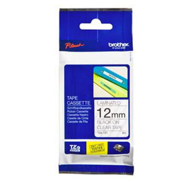 Brother 12mm Tape - Black on Clear (BCL109) Carousel 1