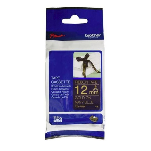 Brother TZe-RN34 Ribbon Tape - Gold on Navy (BCL606) Carousel 1