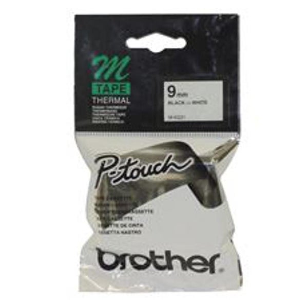 Brother Mk-221 9mm Label Tape - Black on White (BCL343) Carousel 1
