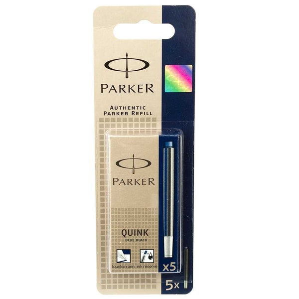 Parker Quink Fountain Pen Cartridge Blue Black Set 5pce Carousel 1