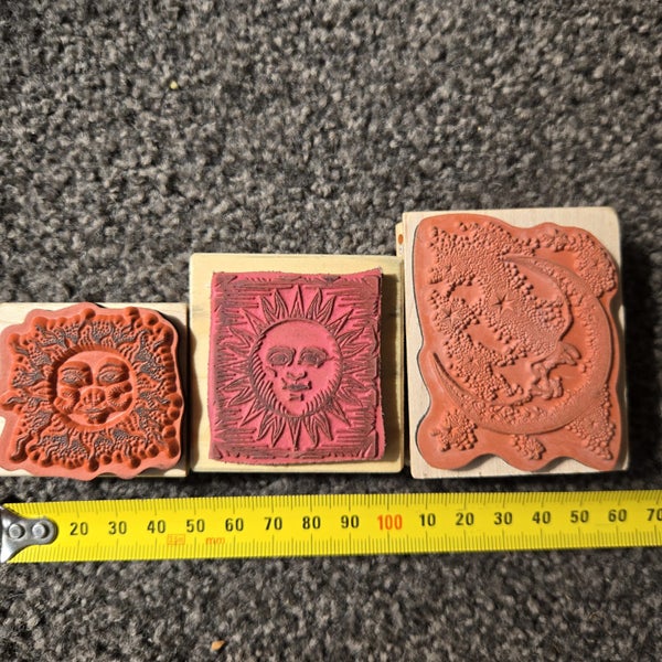 Stamps Sun Moon Wooden Rubber Carousel 2