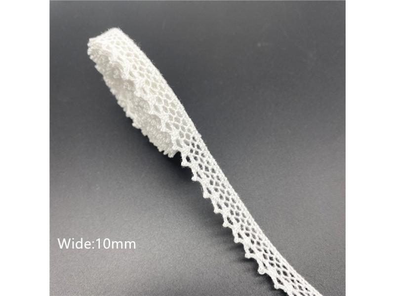 10mm-50mm 2yards White Cotton Lace Ribbon For Apparel Sewing Fabric Trim Cotton Carousel 1