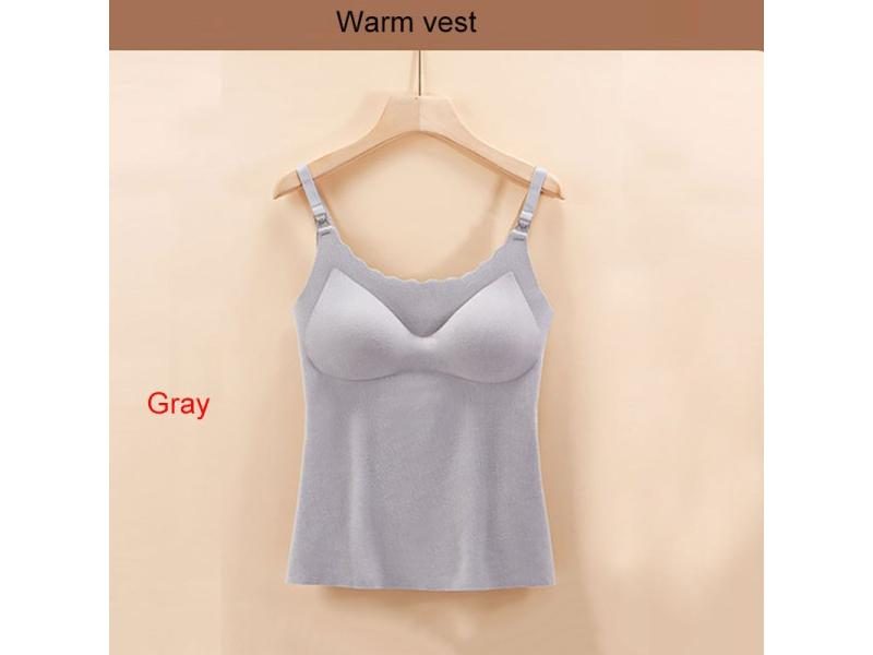 Nursing Bra Plush Thickened Thermal Underwear Vest Breast-Feeding Vest For Carousel 1