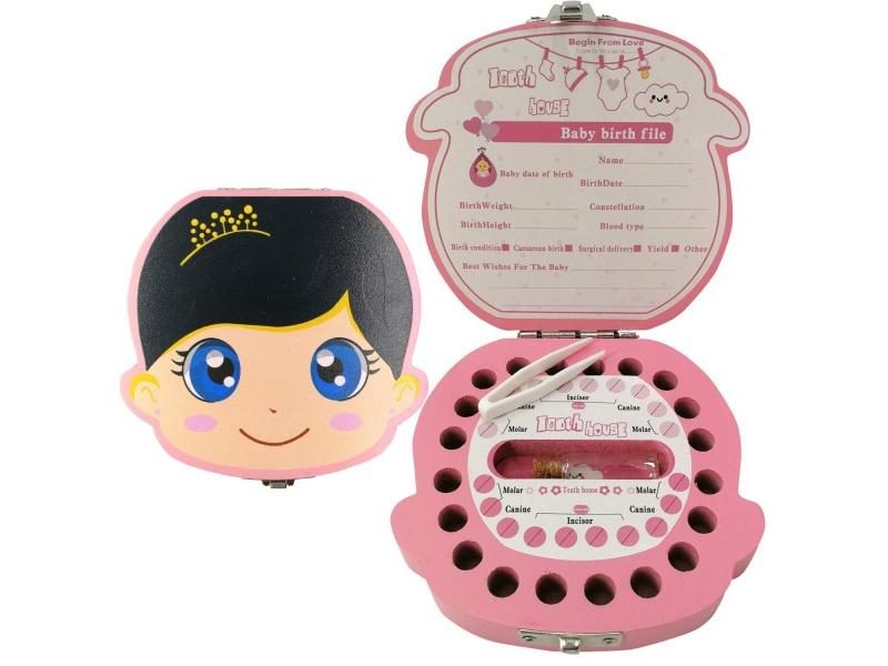 Baby Colored Teeth Box Wooden Teeth Storage Saver For Kid Lost Tooth Keepsake Carousel 1