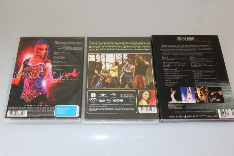 Madonna / Shania Twain / Celine Dion – Live Concert DVD Bundle (3 Discs) Carousel 2