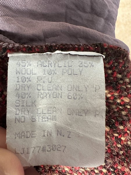Vintage Annah S. Velvet & Tweed Blazer – Made in NZ – Size S62946201499523111