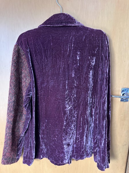 Vintage Annah S. Velvet & Tweed Blazer – Made in NZ – Size S62946201499523112