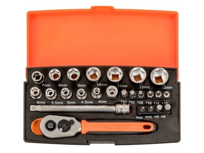 Bahco 25 Piece 1/4" Drive Mini Socket Set Carousel 1