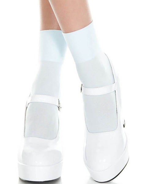 Baby Blue Opaque Top Ankle Socks Carousel 1
