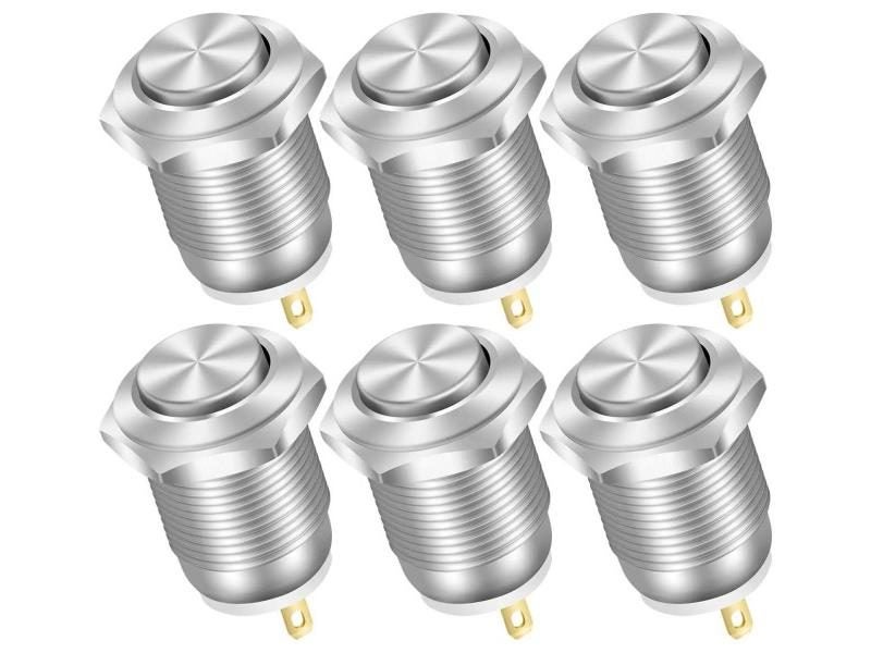 6/12pcs 12mm Momentary Push Button Switch 12V Waterproof Power Pushbutton Small Carousel 1