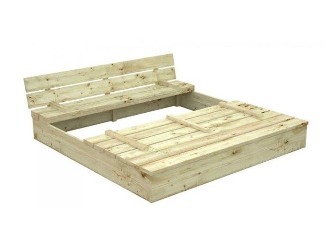 Wooden Sandpit with Seats 1.6m x 1.6m Carousel 3