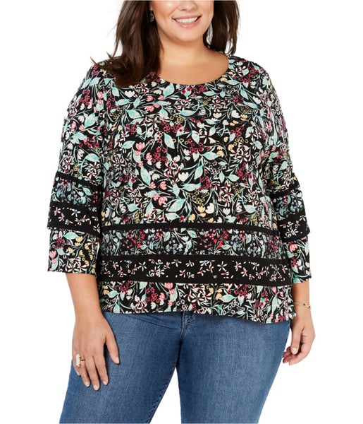 Style & Co. Womens Floral Pullover Blouse, NWT Carousel 1