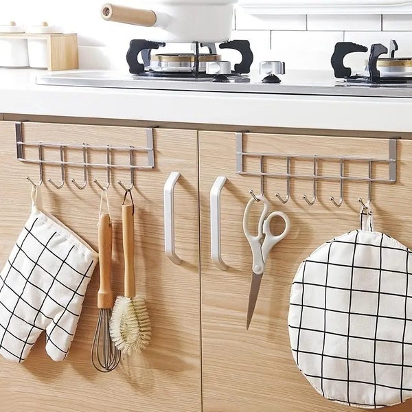 1Pcs Stainless Steel 5-Hook Cabinet Hooks - Punch Free Strong And Durable Carousel 1