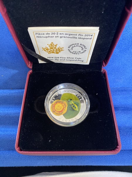 2014 $20 Fine Silver Coin - Water-Lily & Leopard Frog628647273306901120