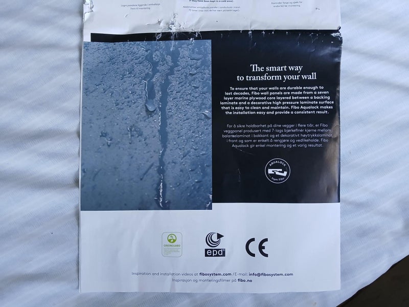 Bathroom ply panel 2.4m. Quality laminated from Norway - + pieces various sizes Carousel 8