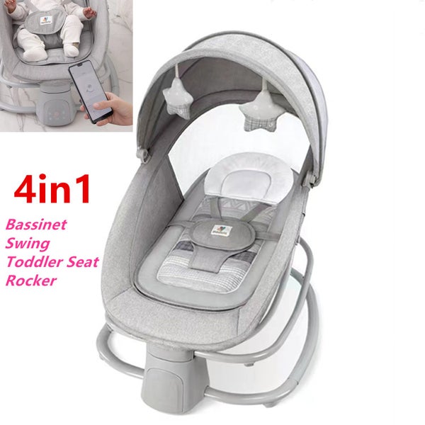 4in1 Baby Swing Bouncer New born Rocker Electric Leaf Bassinet Upto18Kg Carousel 1