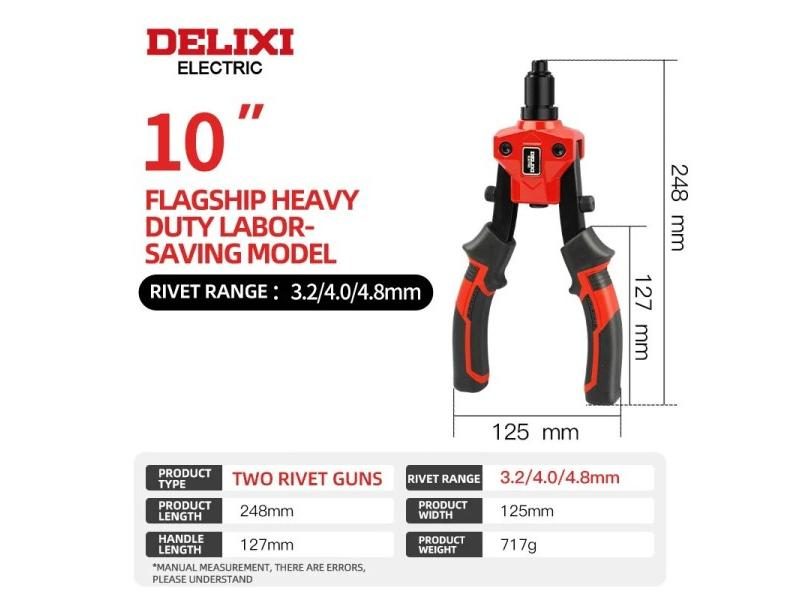 DELIXI ELECTRIC Rivet Gun,Manual Professional Pull Gun High Lever More Of Carousel 1