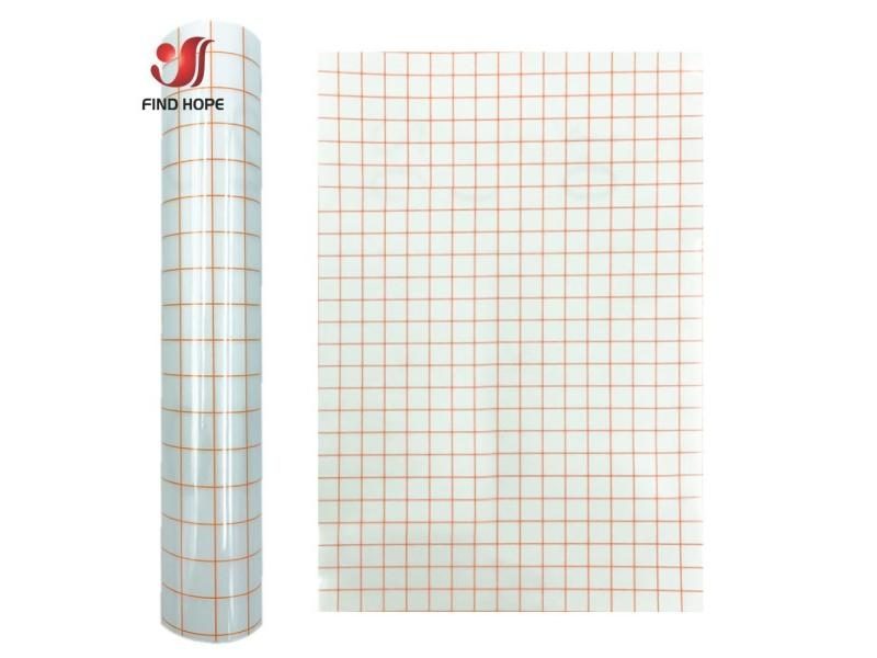 Adhesive Vinyl Transfer Paper Tape Roll Transparent W/Red Alignment Grid Mid Carousel 1