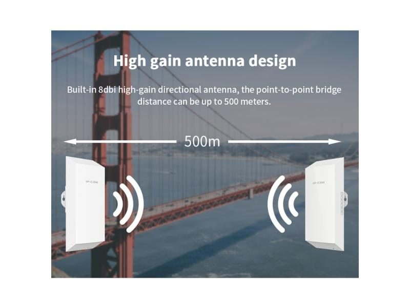 2 Pcs Wireless Bridge 2.4GHz Outdoor CPE Router Wi-Fi Access Point WDS 300Mbps Carousel 1