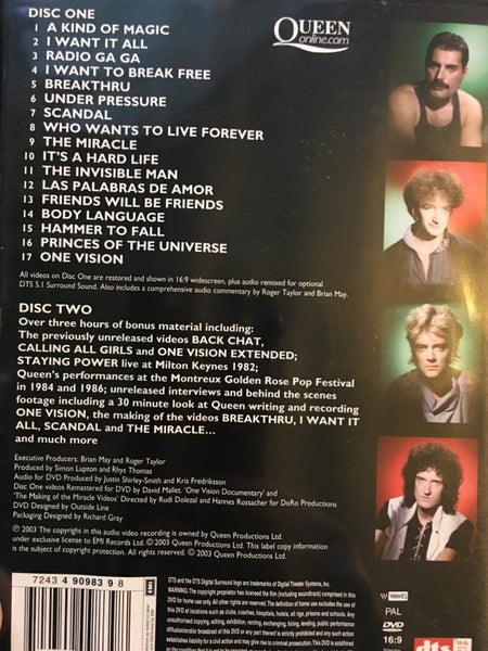 QUEEN DVD - Greatest Video Hits 2 (2 DVD Collection) - Queen DVD Carousel 2