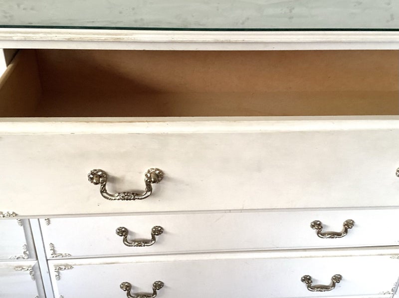Bedroom furniture white tallboy with 6 small & 6 large drawers $1reserve Carousel 2