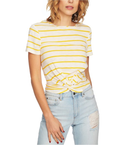 1.STATE Womens Striped Twist Front Basic T-Shirt, NWT Carousel 1