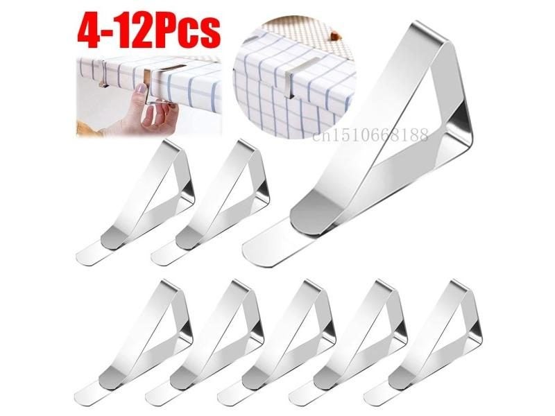 8-12Pcs Stainless Steel Table Cloth Clip Wedding Picnic Table Cover Clip Holder Carousel 1