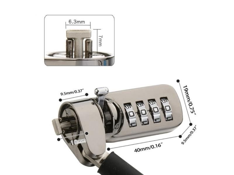 OOTDTY Kensington Password Cable Lock For Monitor PC Carousel 1