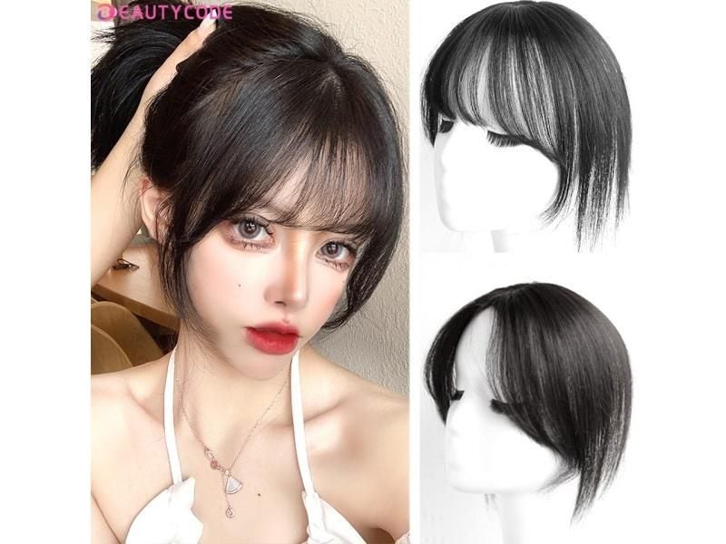 BeautyEnter Synthetic Hair Bangs Hair Extension Fake Fringe Hair Clip On Bangs Carousel 2